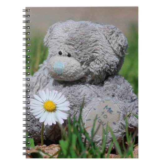Cute Teddy Bear met Daisy Notitieboek (Voorkant)
