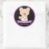 Cute Teddy Bear met Ghost - Halloween Ronde Sticker (Tas)