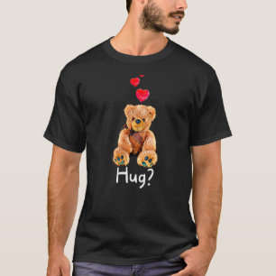 Cute Teddy Bear met Hearts Hug T-shirt