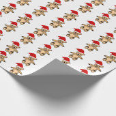 Cute Teddy Bear met Kerstmis met Kerstmis Cadeaupapier (Hoek)