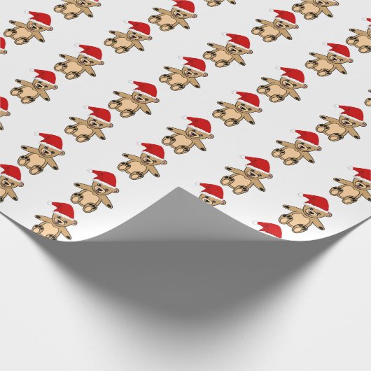 Cute Teddy Bear met Kerstmis met Kerstmis Cadeaupapier (Hoek)