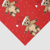 Cute Teddy Bear met Kerstmis met Santa Hat Red Tissuepapier (Detail)