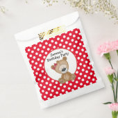 Cute Teddy Bear met Polka Dots Birthday Bedankzakje (Gezegeld)