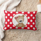 Cute Teddy Bear met Polka Dots Kussen (Deken)
