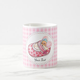 Cute Teddy Bear Monogram Name Patroon Koffiemok