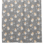 Cute Teddy Bear Mummies and Skulls Douchegordijn (Voorkant)