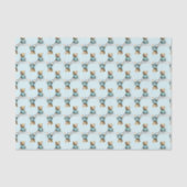 Cute Teddy Bear on a Cloud Blue PJs Tissuepapier (Voorkant)