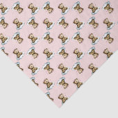Cute Teddy Bear on a Cloud Pink Hair Bow Tissuepapier (Detail)