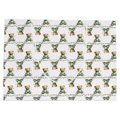 Cute Teddy Bear on a Fluffy Cloud Green PJs Groot Cadeauzakje (Achterkant)