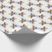 Cute Teddy Bear on a Fluffy Cloud Purple PJs Cadeaupapier (Hoek)