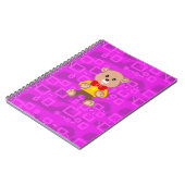 Cute Teddy Bear on Pink Geometric  Notitieboek (Linkerzijde)