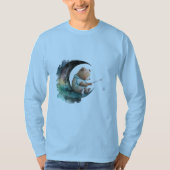 Cute Teddy Bear op de maan, Plush Cartoon Beer T-shirt (Voorkant)