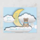 Cute Teddy Bear op het Moon Birthday Briefkaart (Voorkant)