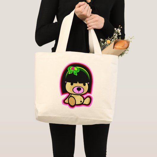 Cute Teddy Bear Oriental Kawaii stijlzak Grote Tote Bag (Voorkant (product))