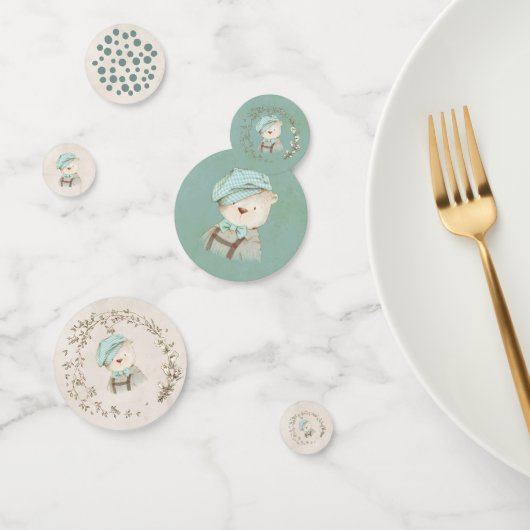 Cute Teddy Bear Overalls Pet Polka Dot Floral Confetti (Groep)