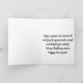 Cute Teddy Bear Painting A Christmas Tree Lantern Feestdagen Kaart (Binnen)