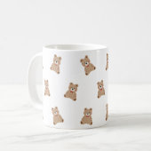 Cute Teddy Bear Pattern Mug – Aesthetic Cozy Gift  Koffiemok (Voorkant links)