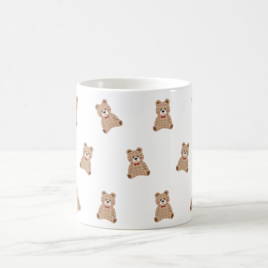 Cute Teddy Bear Pattern Mug – Aesthetic Cozy Gift  Koffiemok (Center)