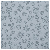 Cute Teddy Bear Paws Boho Boy Baby Kids Blue Stof (Swatch)