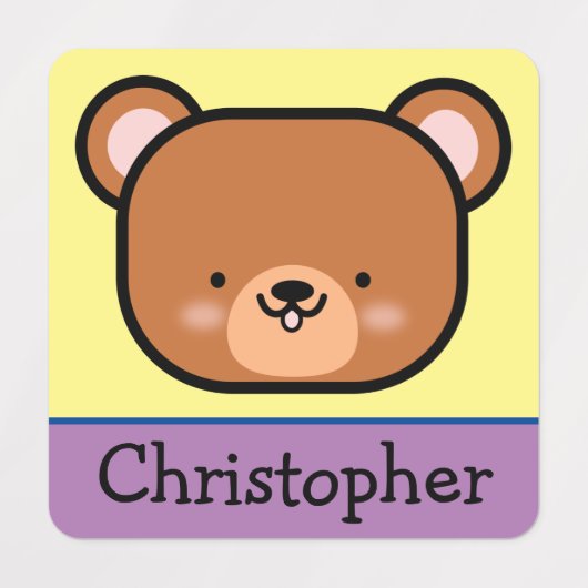 Cute Teddy Bear Personalized Labels (Design 2)