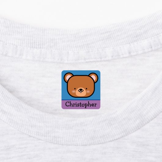 Cute Teddy Bear Personalized Labels (Aangebracht)