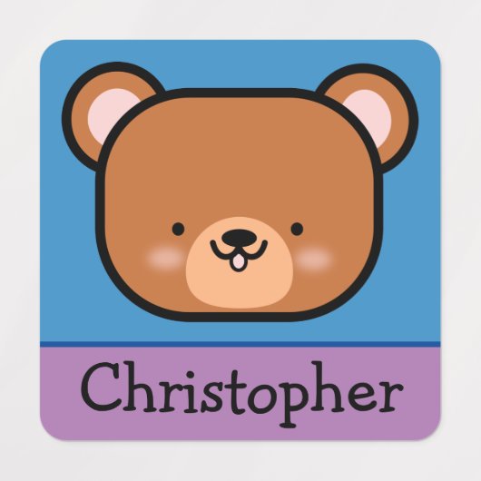Cute Teddy Bear Personalized Labels (Design 1)