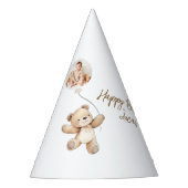 Cute Teddy Bear Photo Birthday Party Hat Feesthoedjes (Voorkant)