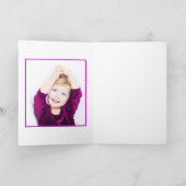 Cute Teddy Bear Photo Girl 1e verjaardag Kaart (Binnen)