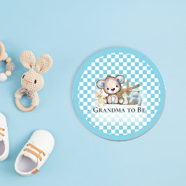 Cute Teddy Bear Picnic Baby shower, gepersonalisee Ronde Button 7,6 Cm