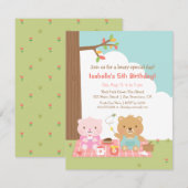 Cute Teddy Bear Picnic Outdoor Kinderen van afgelo Kaart (Voorkant / Achterkant)