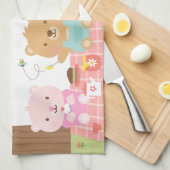 Cute Teddy Bear Picnic Party Outdoor voor kinderen Theedoek (Quarter Fold)