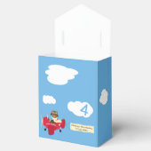 Cute Teddy Bear Pilot Custom Name and Age Birthday Bedankdoosjes (Geopend)