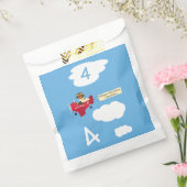 Cute Teddy Bear Pilot Custom Name and Age Birthday Bedankzakje (Gezegeld)