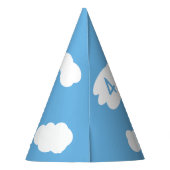 Cute Teddy Bear Pilot Custom Name and Age Birthday Feesthoedjes (Achterkant)