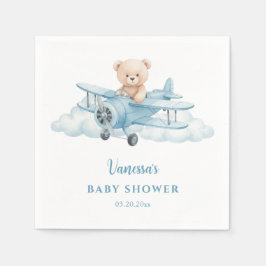 Cute Teddy Bear Pilot Paper Napkin Servet