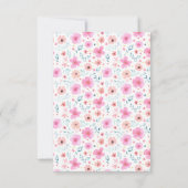 Cute Teddy Bear Pink Balloon Baby shower Bedankkaart (Achterkant)