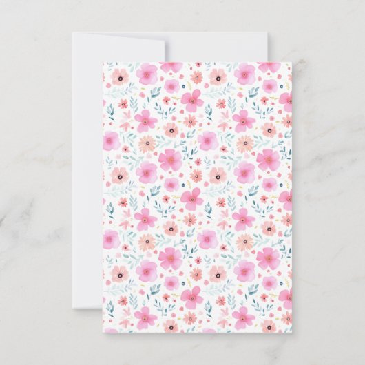 Cute Teddy Bear Pink Balloon Baby shower Bedankkaart (Achterkant)