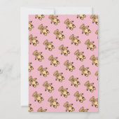 Cute Teddy Bear Pink Girl Birthday Kaart (Achterkant)