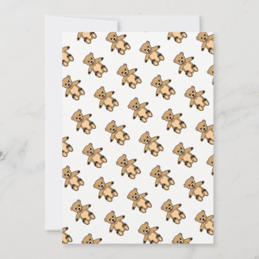 Cute Teddy Bear Pink Girl Birthday Kaart (Achterkant)