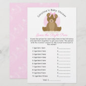 Cute Teddy Bear Raad Price Baby Girl Shower (Voorkant / Achterkant)