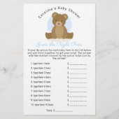 Cute Teddy Bear Raad Price Baby Shower Game (Voorkant)