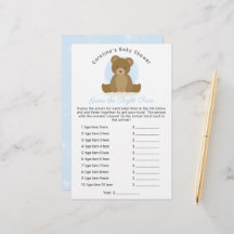 Cute Teddy Bear Raad Price Baby Shower Game