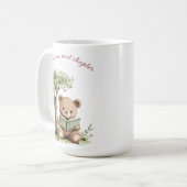 Cute Teddy Bear Reading Book Next Chapter Mom Gift Koffiemok (Voorkant links)