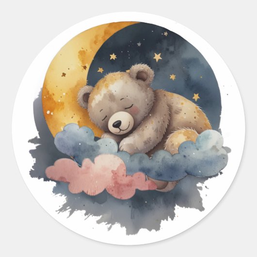 Cute Teddy Bear Ronde Sticker (Voorkant)