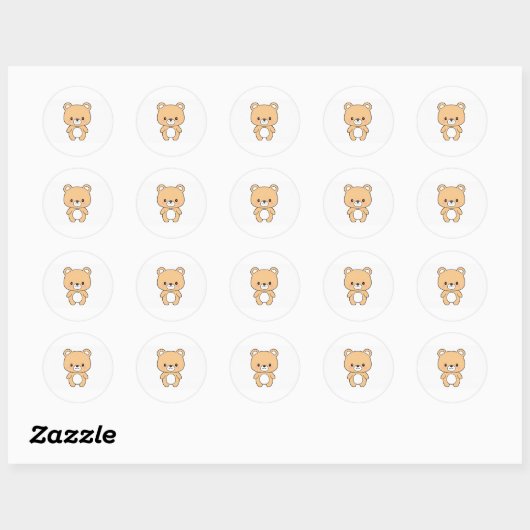 Cute Teddy Bear Ronde Sticker (Vel)