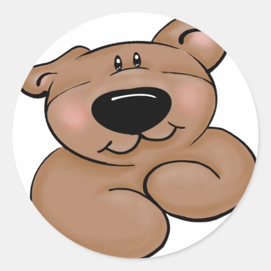 Cute Teddy Bear Ronde Sticker (Voorkant)