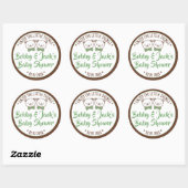 Cute Teddy Bear Rustic Nostalgische Baby shower Gi Ronde Sticker (Vel)