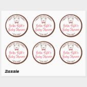 Cute Teddy Bear Rustic Nostalgische Baby shower Gi Ronde Sticker (Vel)