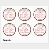 Cute Teddy Bear Rustic Nostalgische Baby shower Gi Ronde Sticker (Vel)