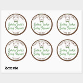 Cute Teddy Bear Rustic Nostalgische Baby shower Gi Ronde Sticker (Vel)